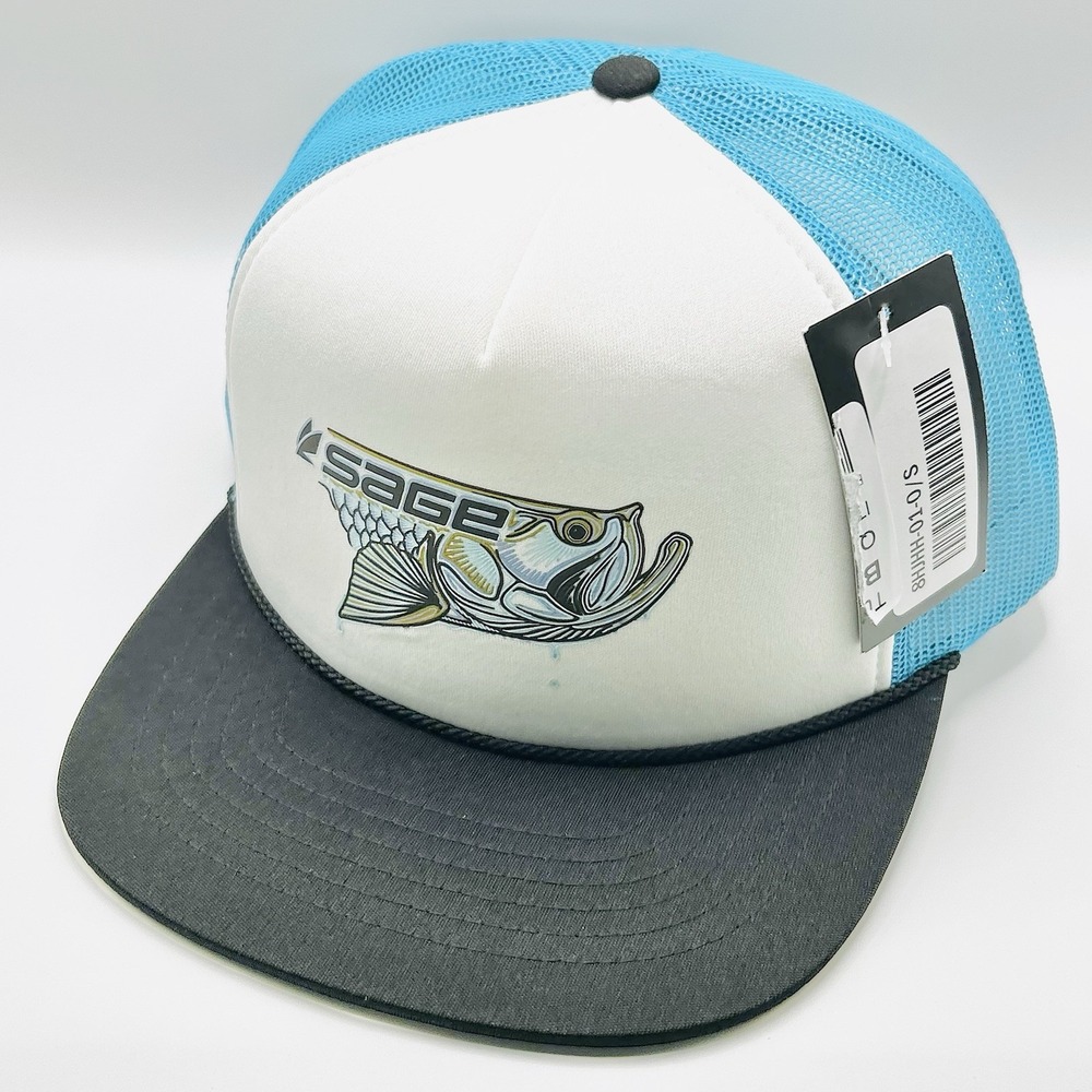 Sage Fishing Tarpon Foam Trucker Hat Cap Snapback Adjustable Blue Outdoors